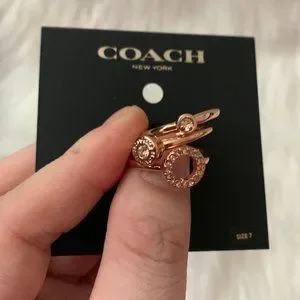 Coach | Jewelry | Coach Open Circle Halo Ring Set In Rose
